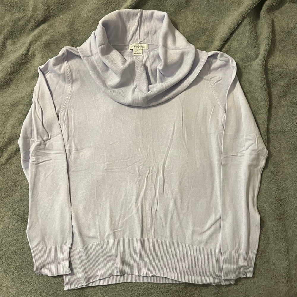 Liz Claiborne light lavender cowl neck sweater